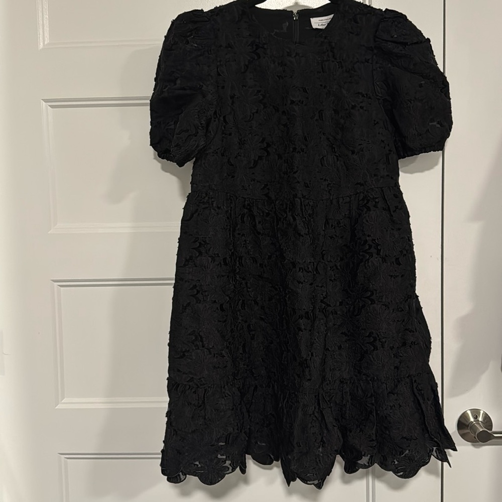 Black lace baby doll dress